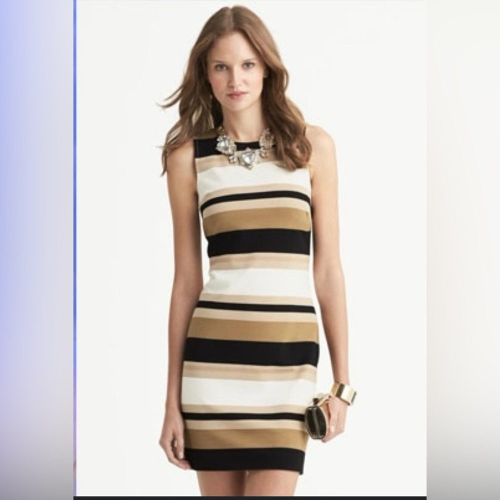 NWT Banana Republic striped ponte v-back women’s professional dress size 4